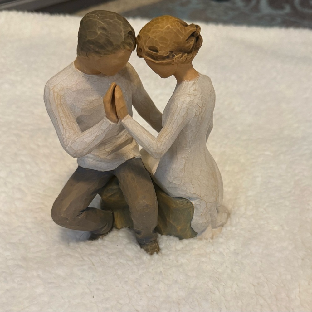 Willow Tree Serenity Couple Sculpture in Cream and Brown